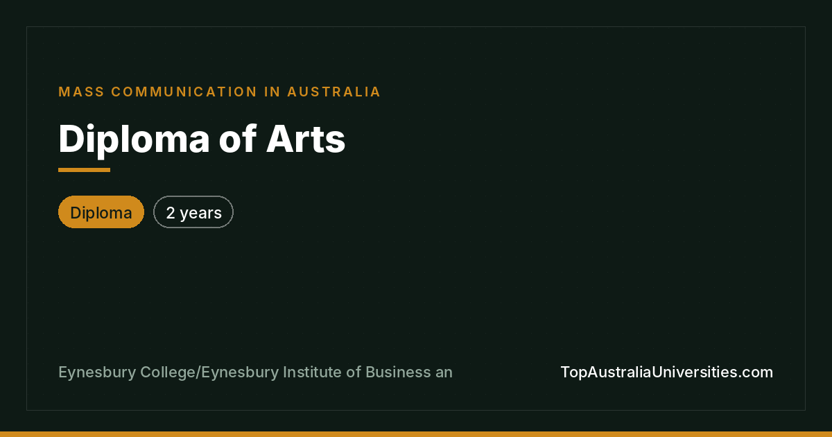 Diploma of Arts (Mass Communication) – Eynesbury College