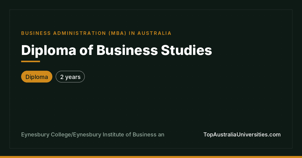 Diploma of Business Studies at Eynesbury