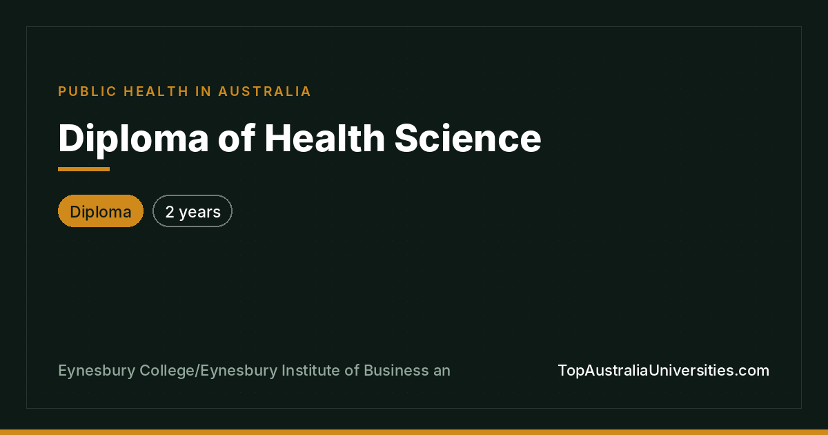 Diploma of Health Science at Eynesbury