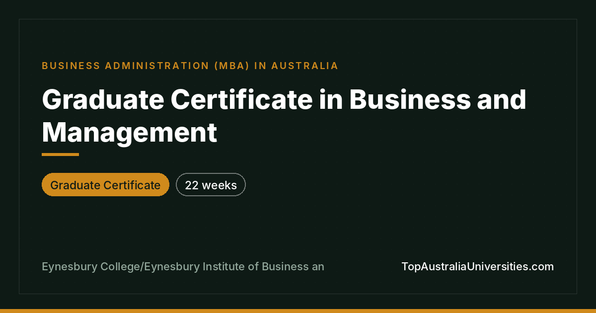 Graduate Certificate in Business and Management – Eynesbury