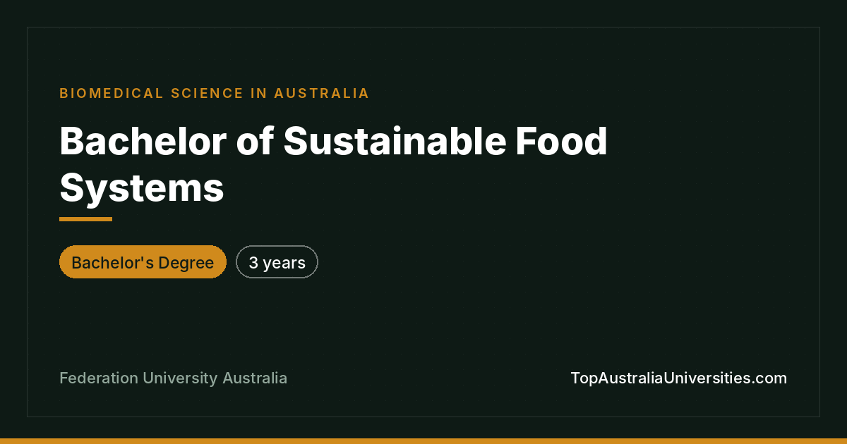 Bachelor of Sustainable Food Systems – Federation University
