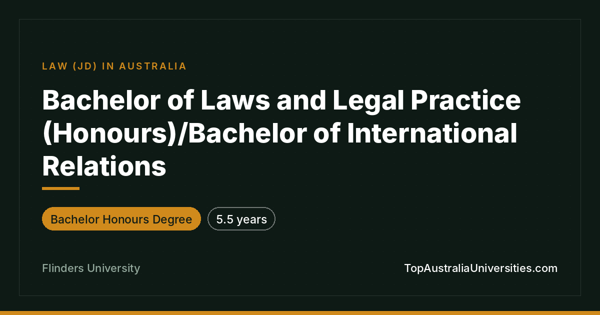 Bachelor of Laws & Legal Practice (Hons)/Int. Relations | Fl