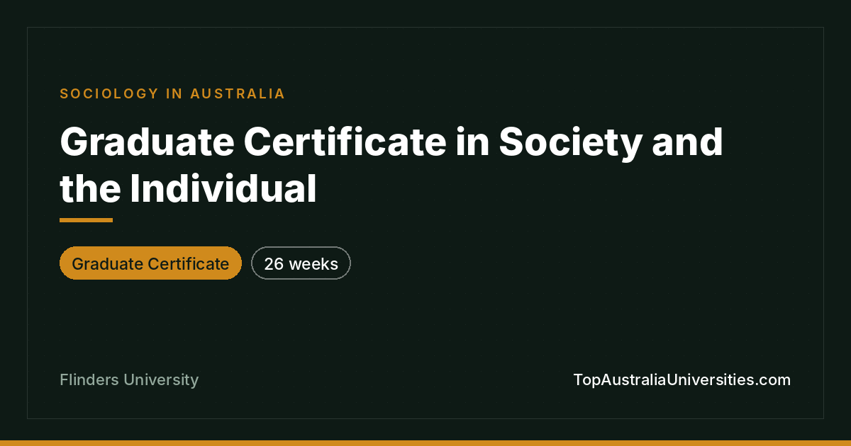 Graduate Certificate in Society and the Individual