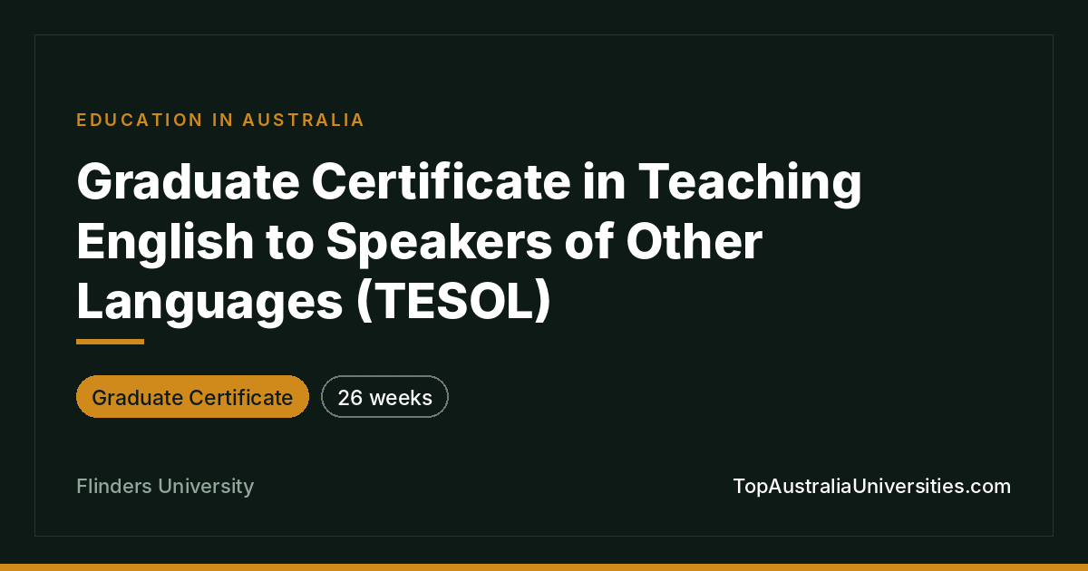 Graduate Certificate in TESOL | Flinders University