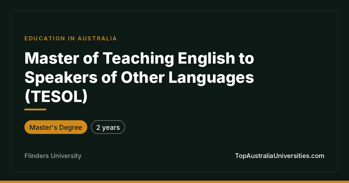 Master of TESOL at Flinders University