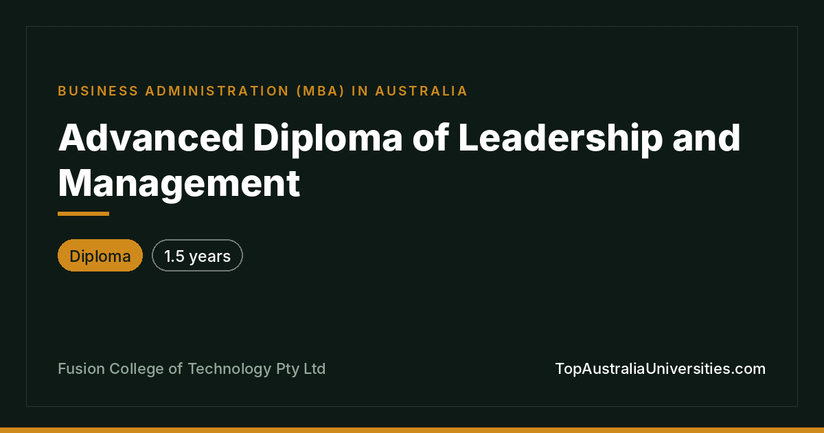Advanced Diploma of Leadership and Management