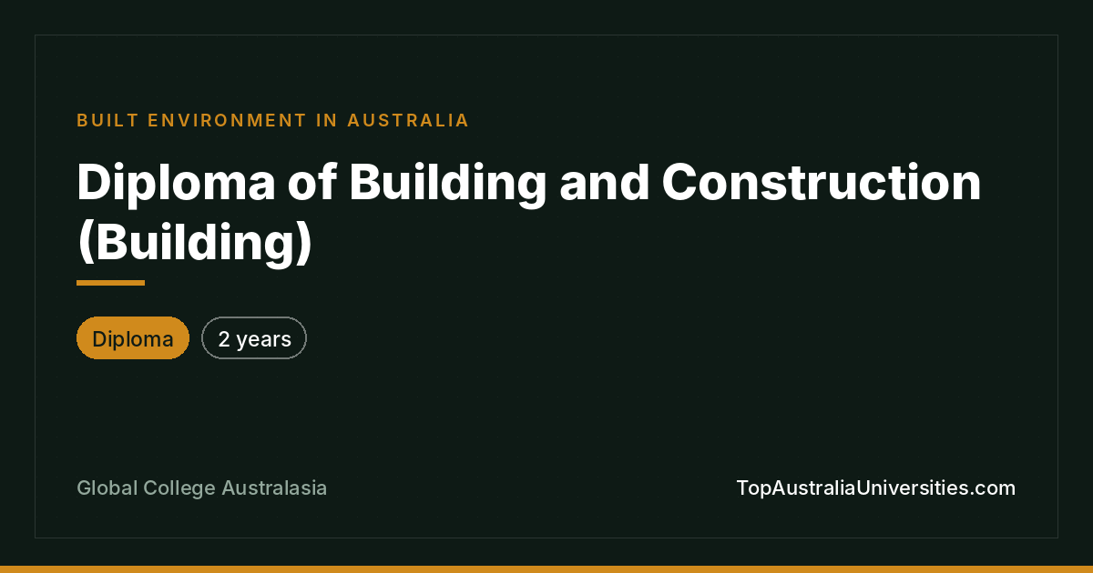 Diploma of Building and Construction (Building)