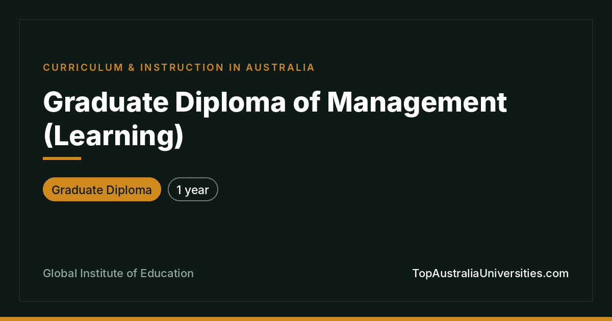 Graduate Diploma of Management (Learning)