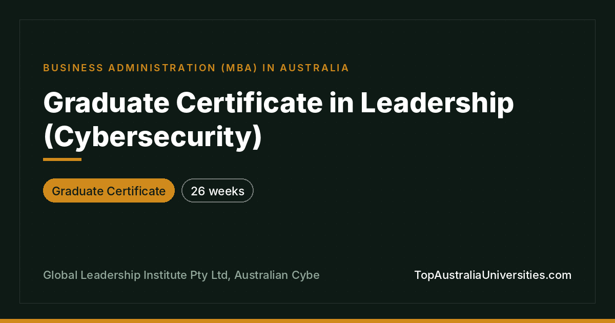 Graduate Certificate in Leadership (Cybersecurity)