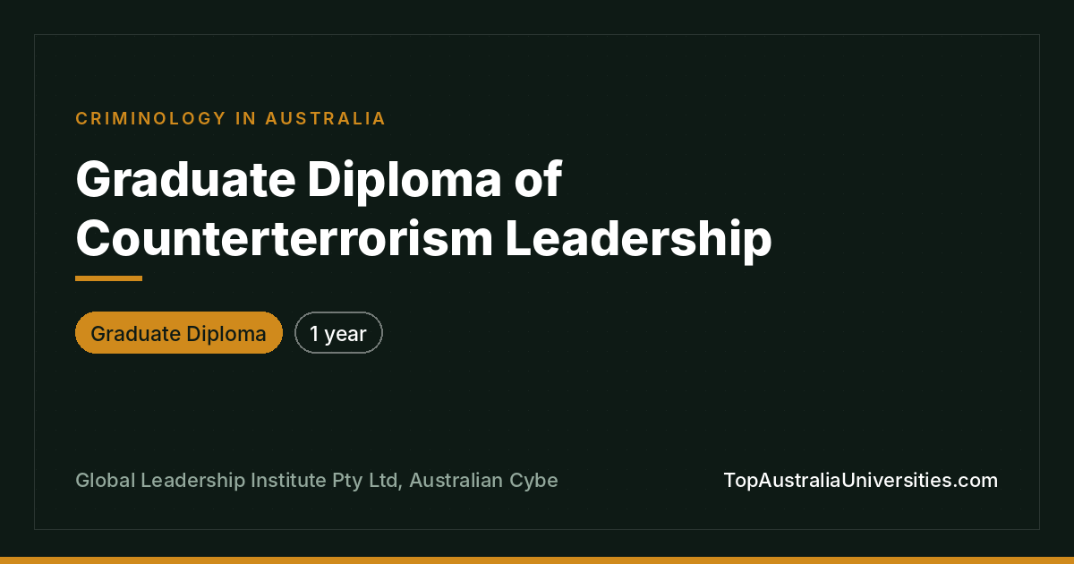 Graduate Diploma of Counterterrorism Leadership