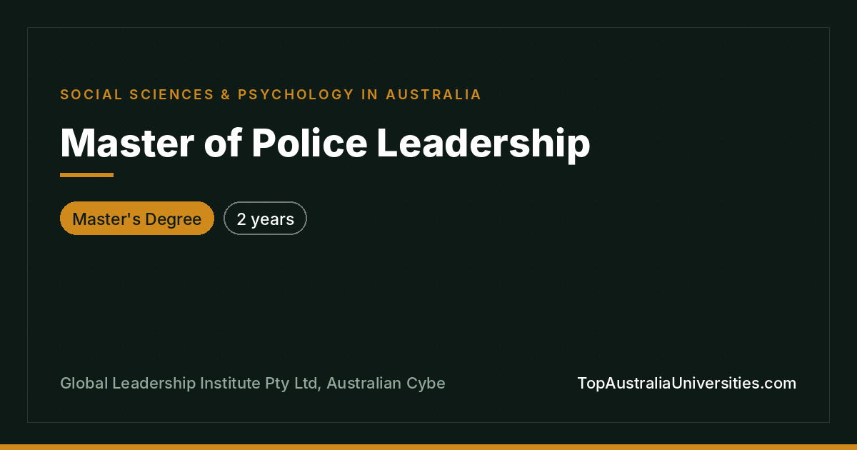 Master of Police Leadership | Global Leadership Institute