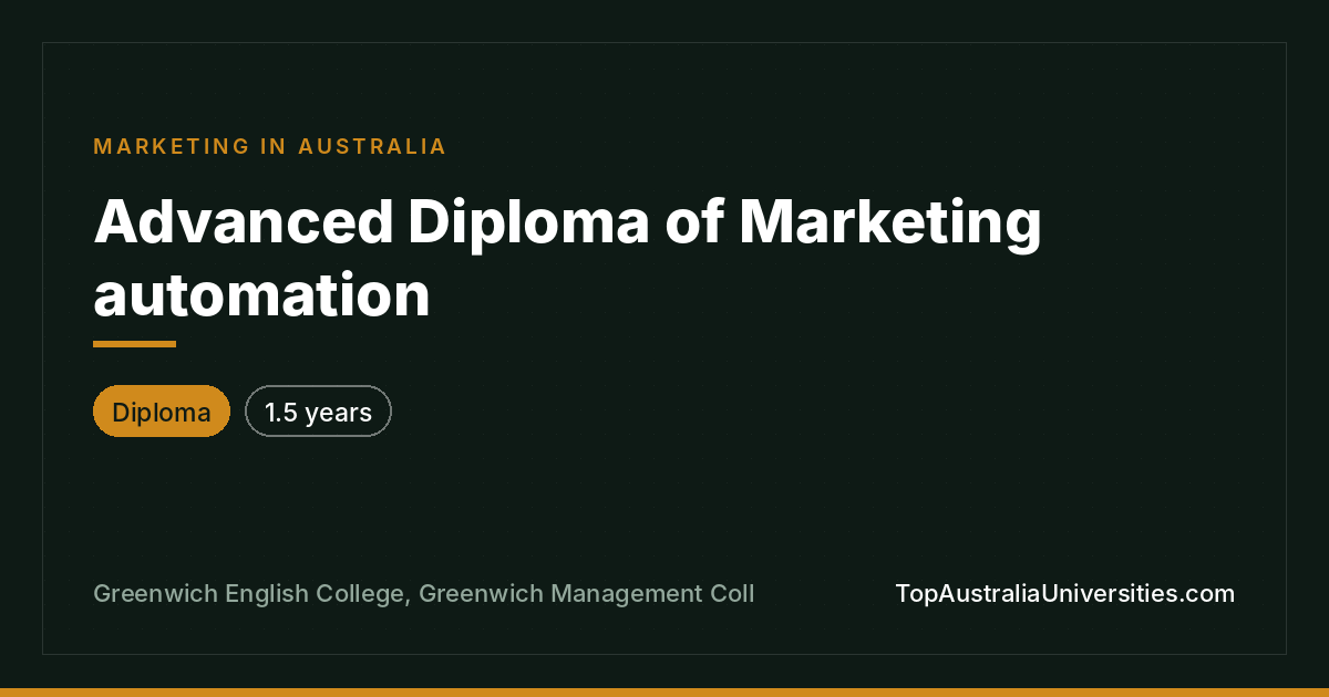 Advanced Diploma of Marketing Automation