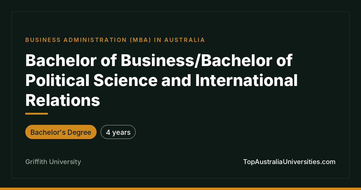 Bachelor of Business & Political Science – Griffith Universi