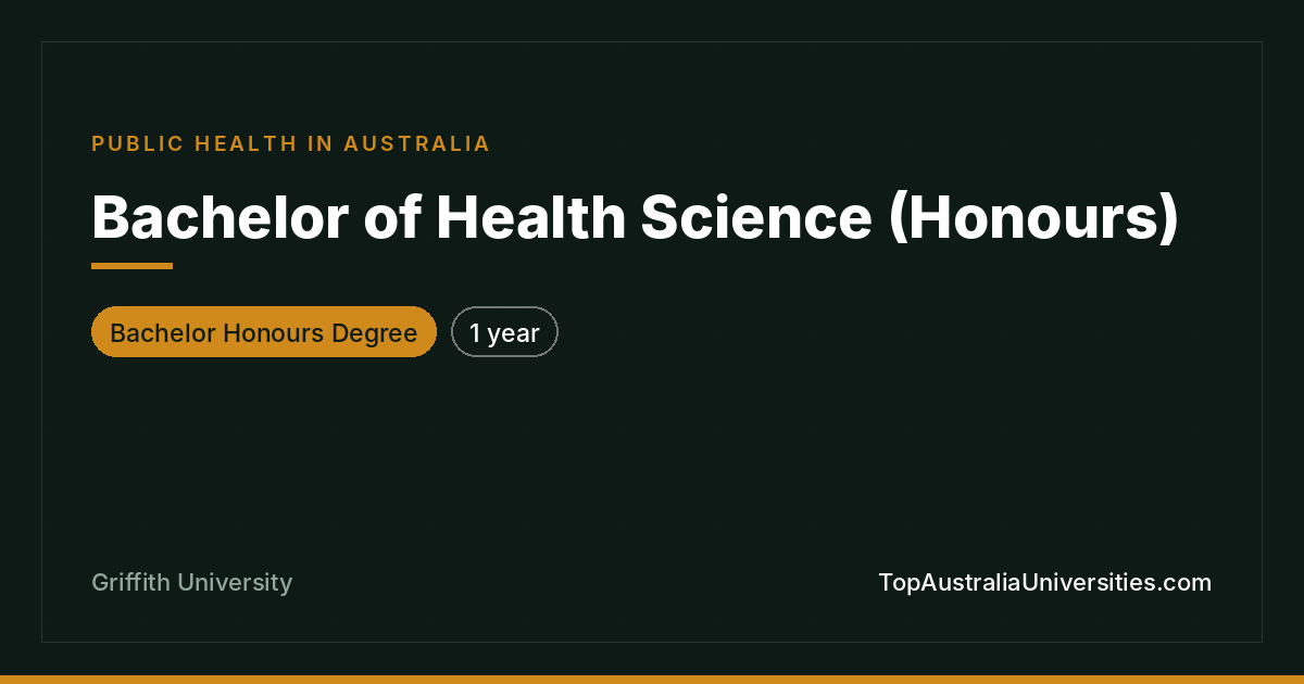 Bachelor of Health Science (Honours) at Griffith University