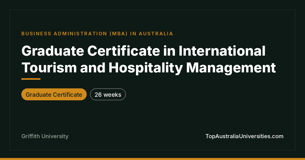 Graduate Certificate in International Tourism & Hospitality