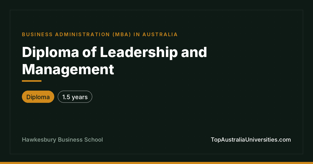 Diploma of Leadership and Management | Hawkesbury