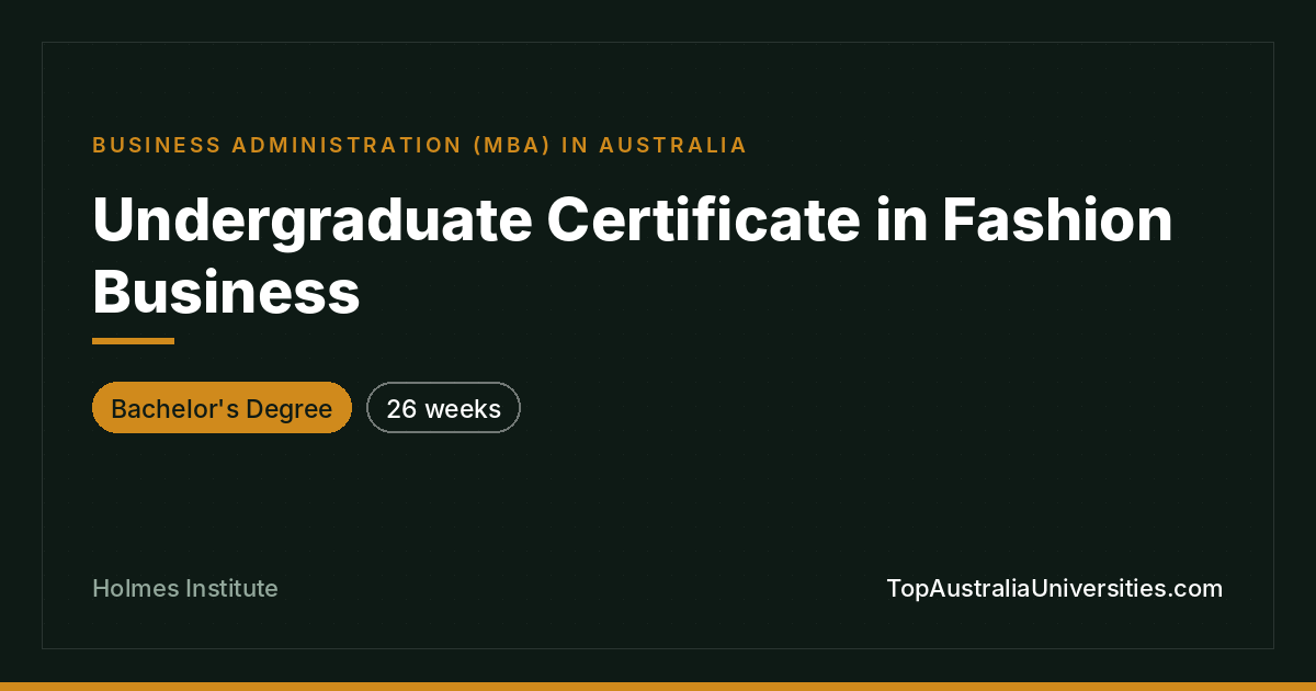 Undergraduate Certificate in Fashion Business at Holmes