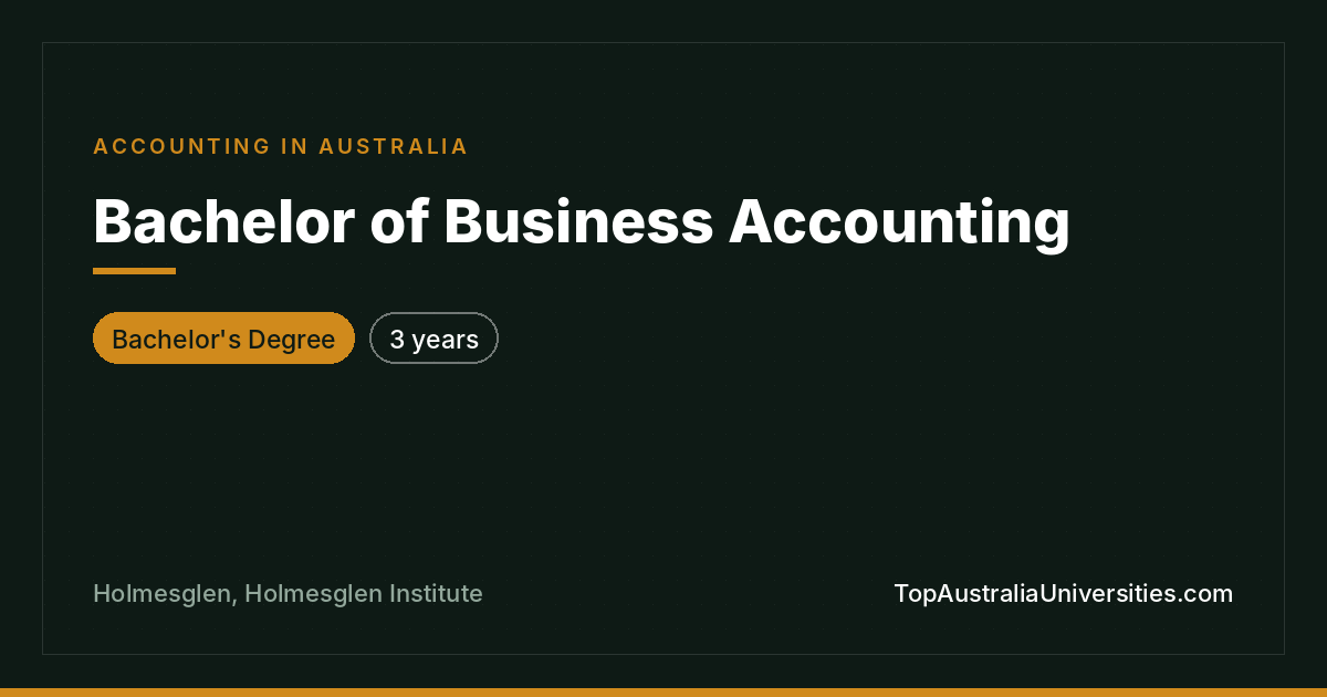 Bachelor of Business Accounting | Holmesglen Institute