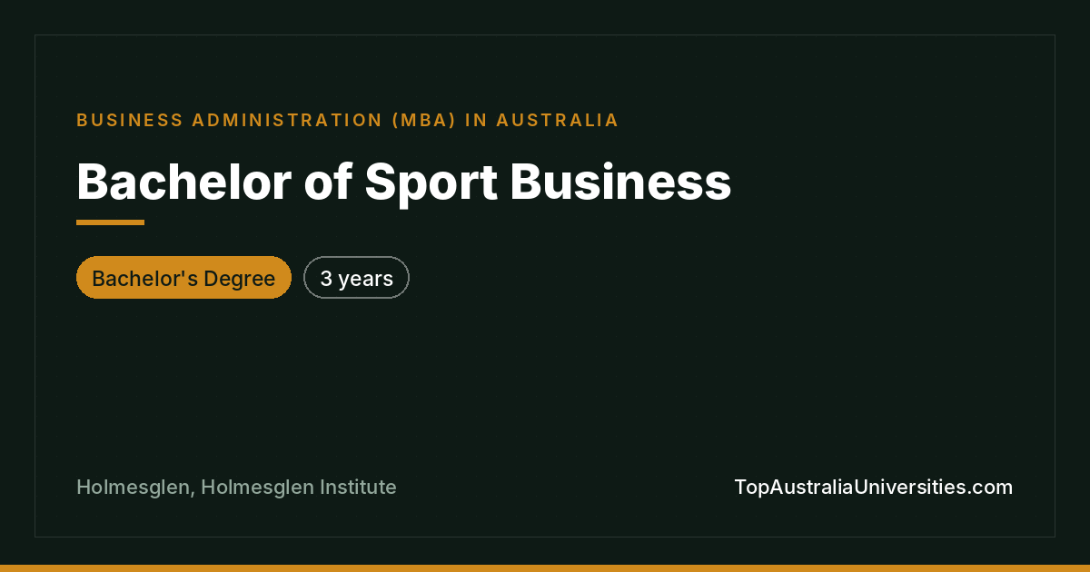 Bachelor of Sport Business at Holmesglen Institute