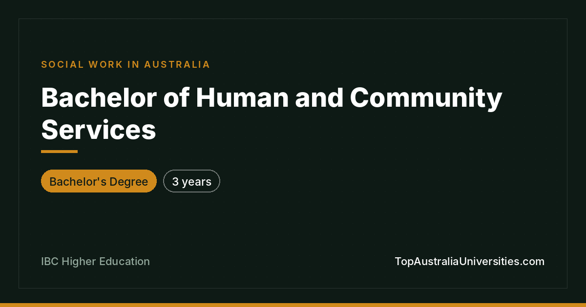 Bachelor of Human and Community Services at IBC