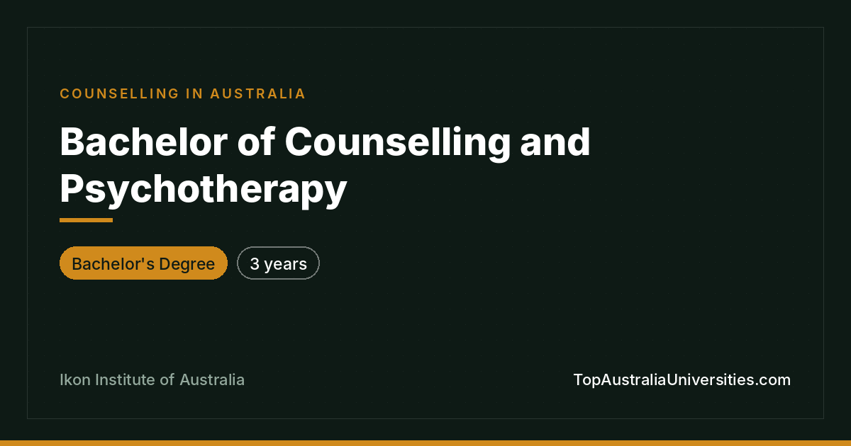 Bachelor of Counselling and Psychotherapy at Ikon