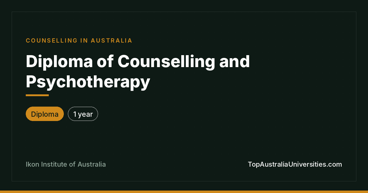 Diploma of Counselling and Psychotherapy at Ikon