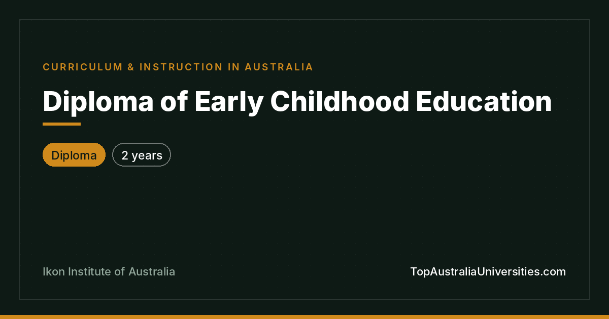 Diploma of Early Childhood Education at Ikon