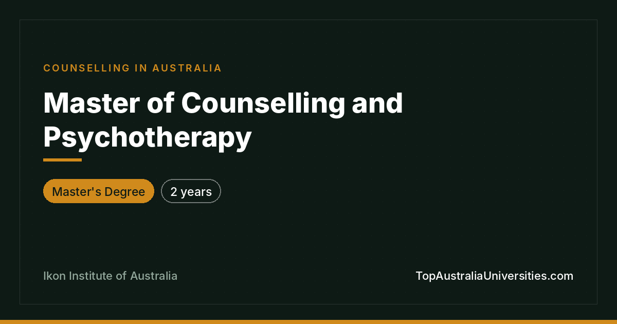 Master of Counselling and Psychotherapy at Ikon