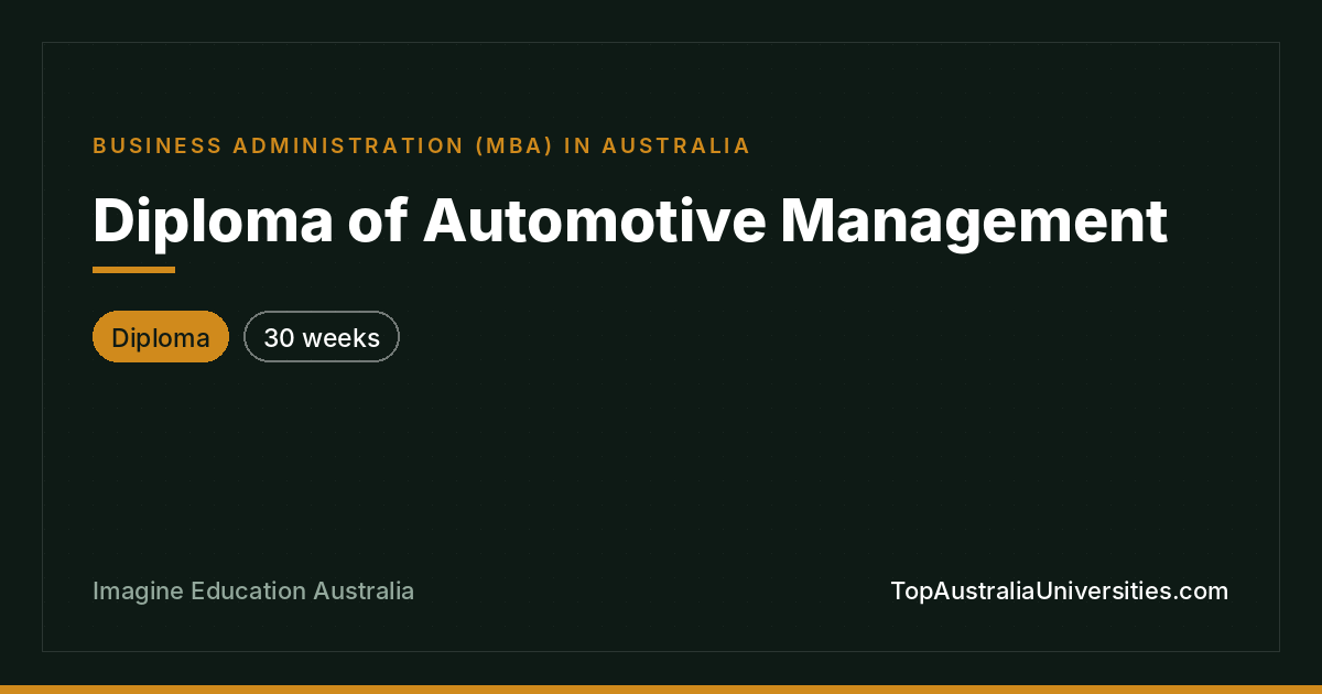 Diploma of Automotive Management | Imagine Education