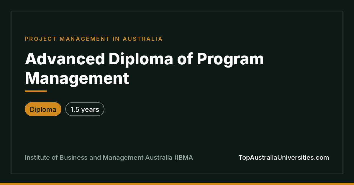 Advanced Diploma of Program Management at IBMA