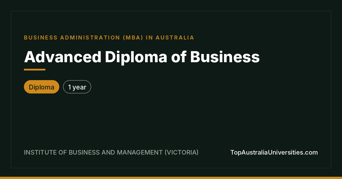 Advanced Diploma of Business at IBM Victoria