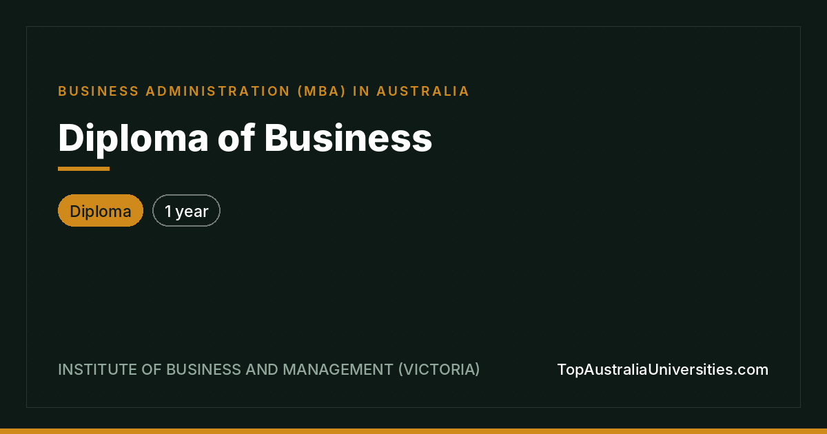 Diploma of Business at IBM Victoria
