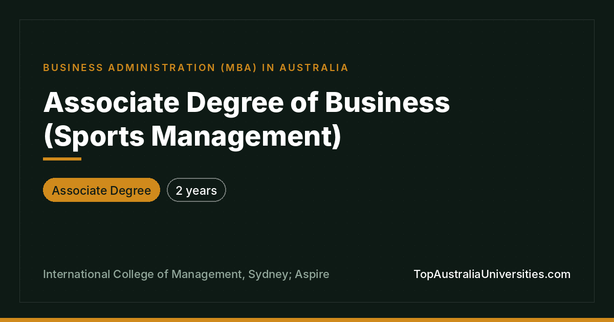 Associate Degree of Business (Sports Management)