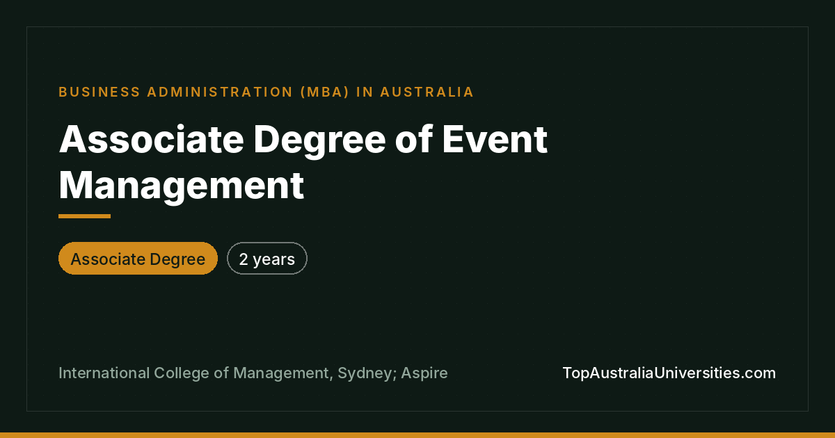 Associate Degree of Event Management