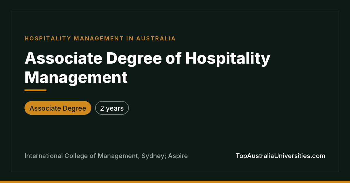 Associate Degree of Hospitality Management