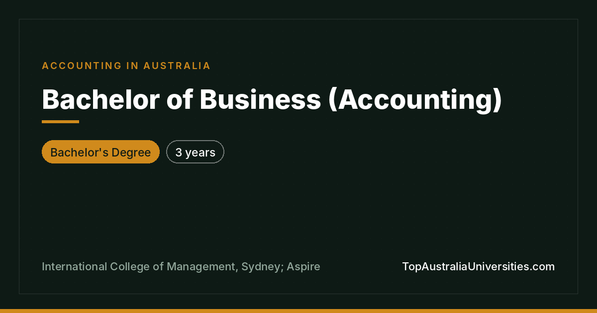 Bachelor of Business (Accounting) in Sydney