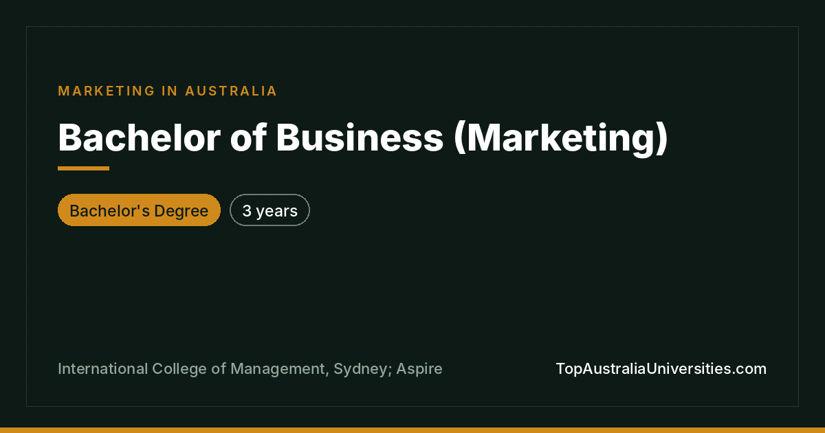 Bachelor of Business (Marketing) at ICMS Sydney