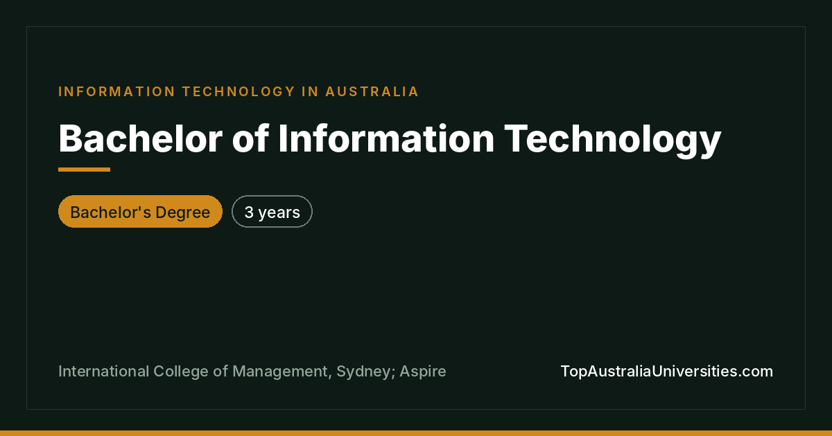 Bachelor of Information Technology in Sydney