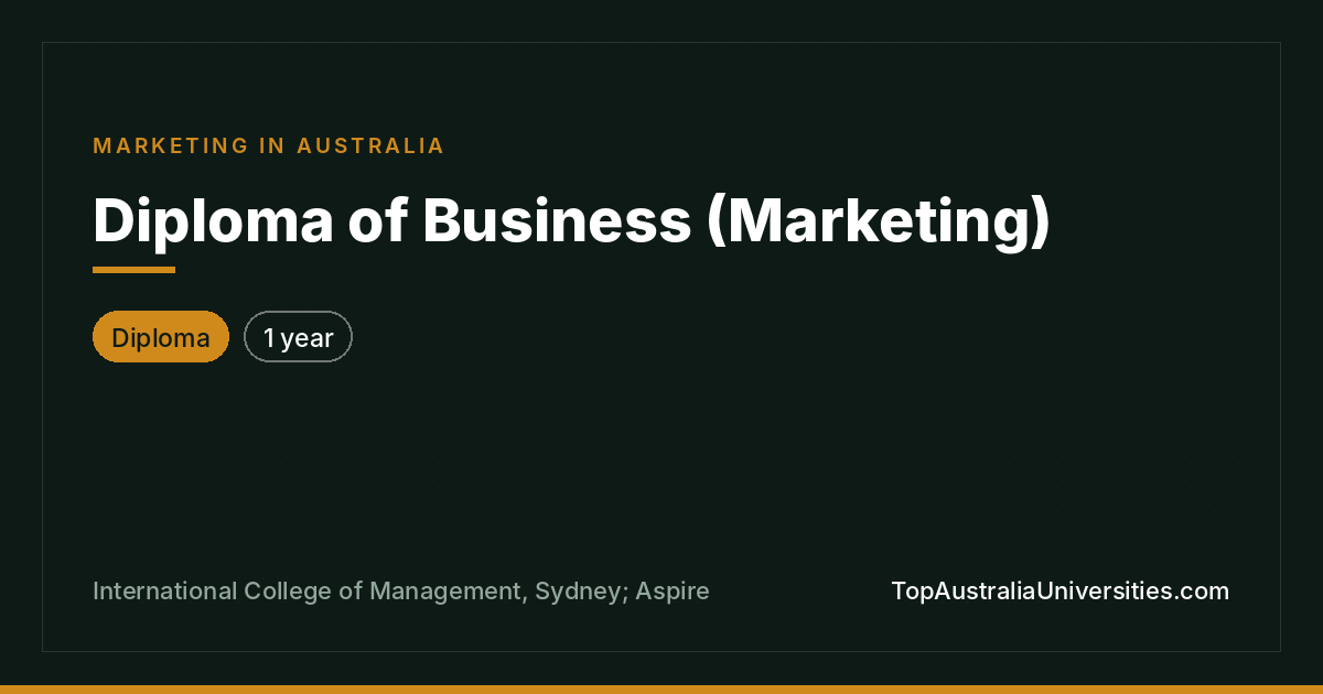 Diploma of Business (Marketing) in Sydney