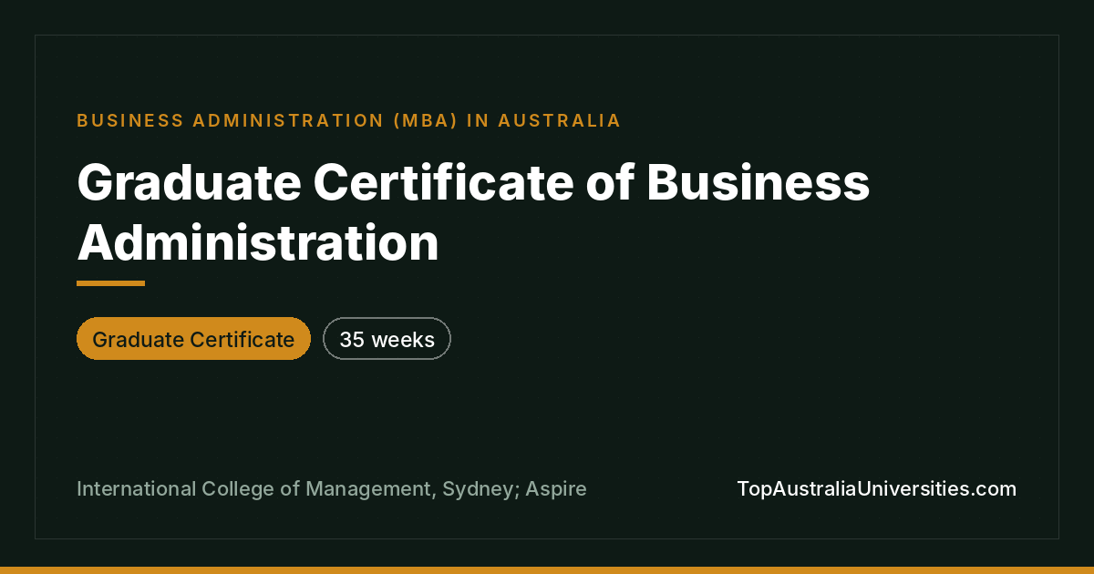 Graduate Certificate of Business Administration