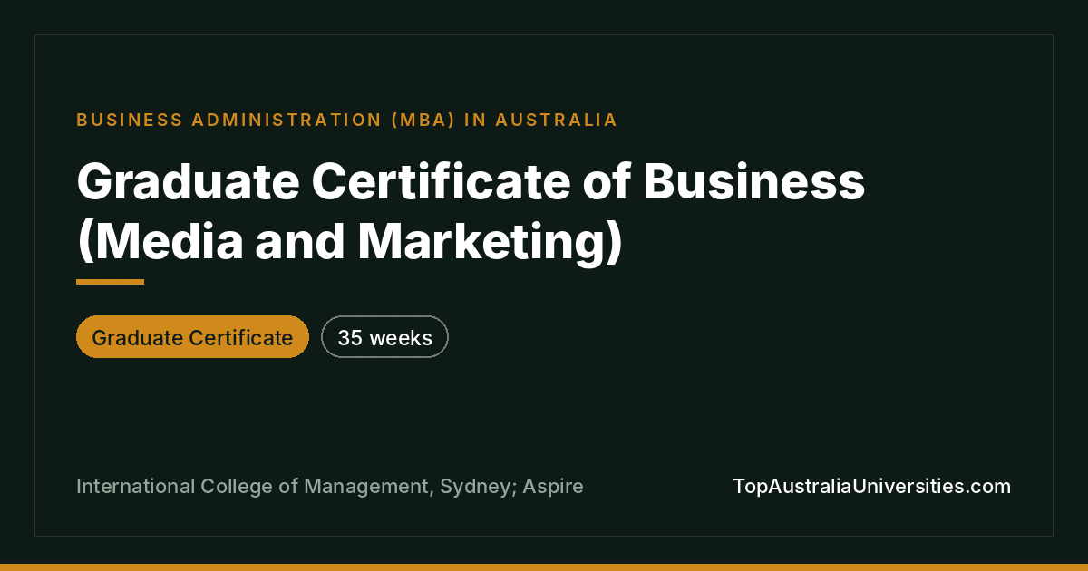 Graduate Certificate of Business (Media and Marketing)