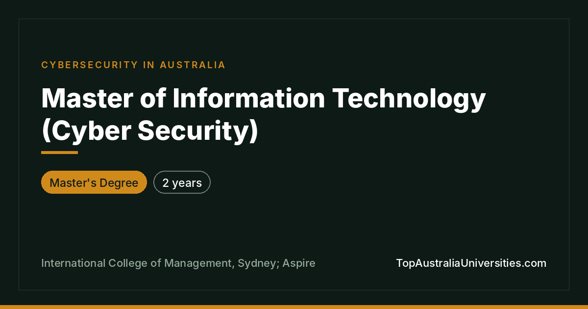 Master of IT (Cyber Security) in Sydney