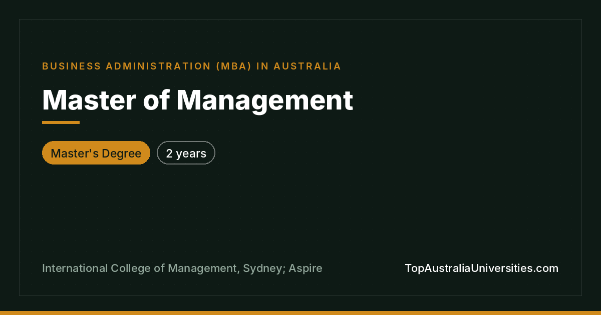 Master of Management at ICMS Sydney