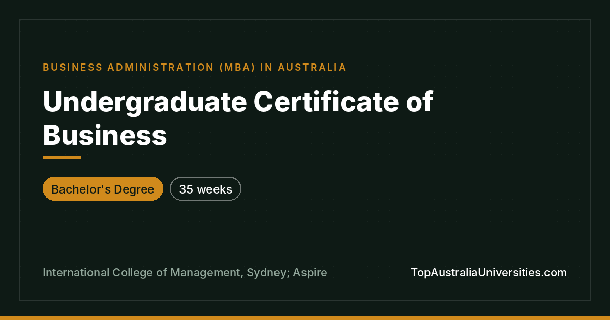 Undergraduate Certificate of Business