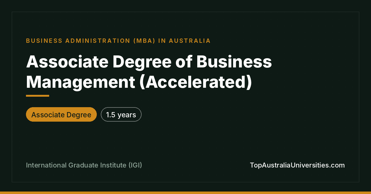 Associate Degree of Business Management (Accelerated)