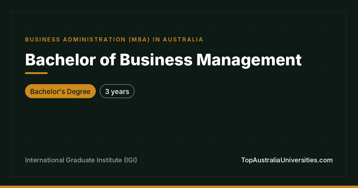 Bachelor of Business Management at IGI