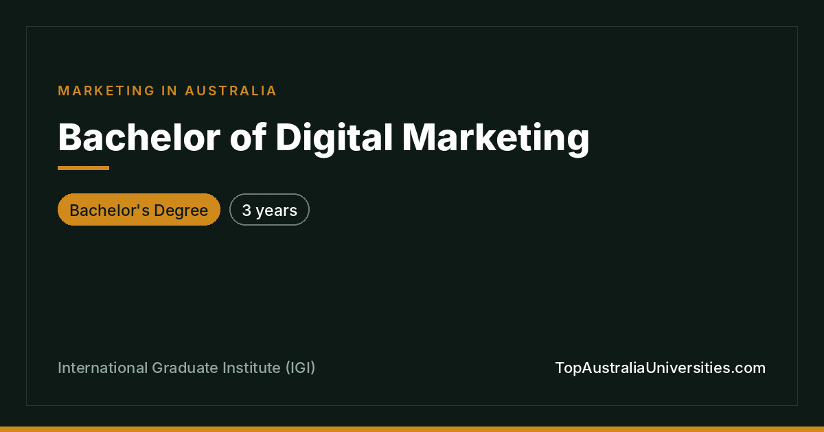 Bachelor of Digital Marketing at IGI