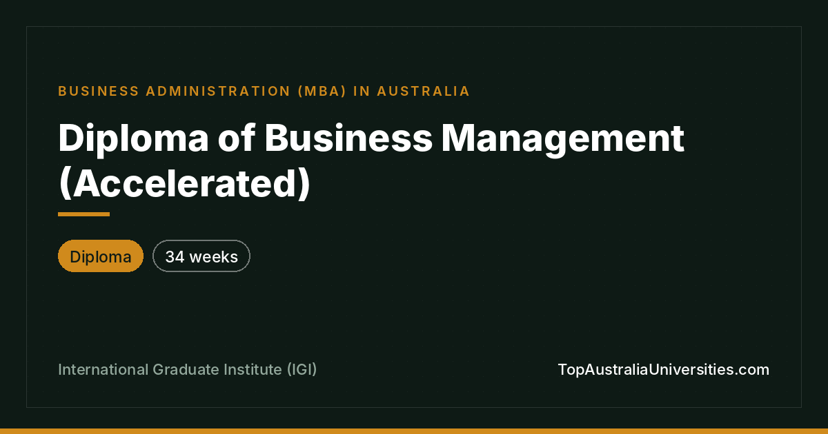 Diploma of Business Management (Accelerated) at IGI