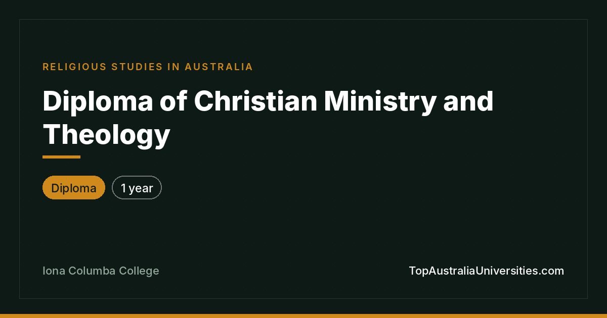 Diploma of Christian Ministry and Theology