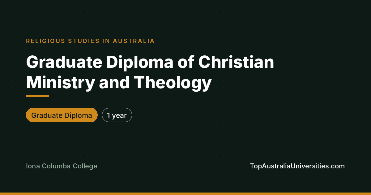 Graduate Diploma of Christian Ministry and Theology
